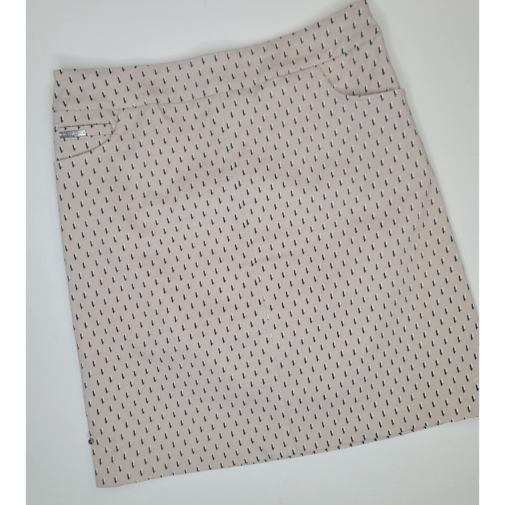 Renuar Golf Skirt Women Size 4 Beige Black Stretch Athletic Skirt Built In Short